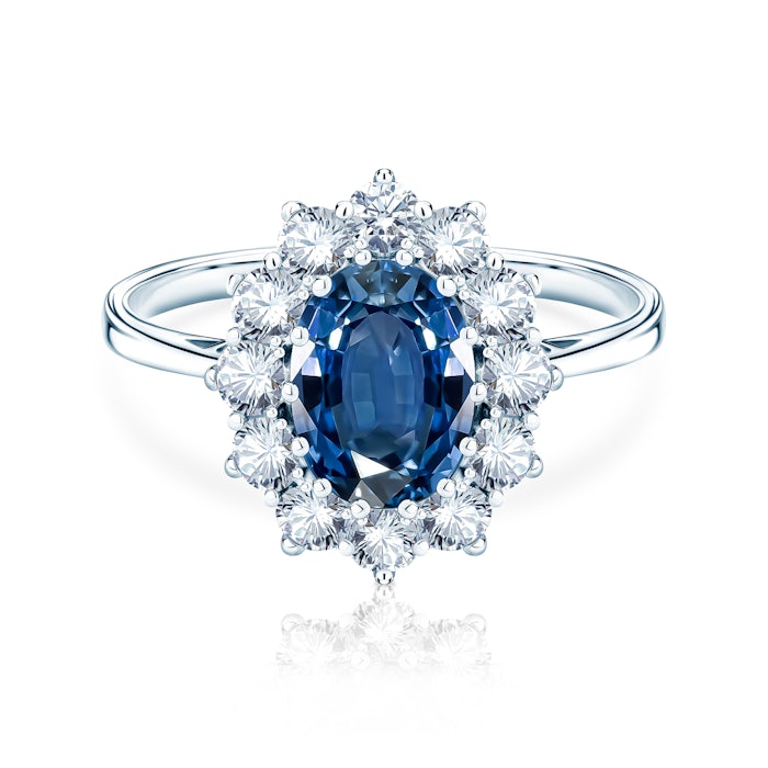 Heart of the Ocean gyűrű: fehér arany kék zafírral