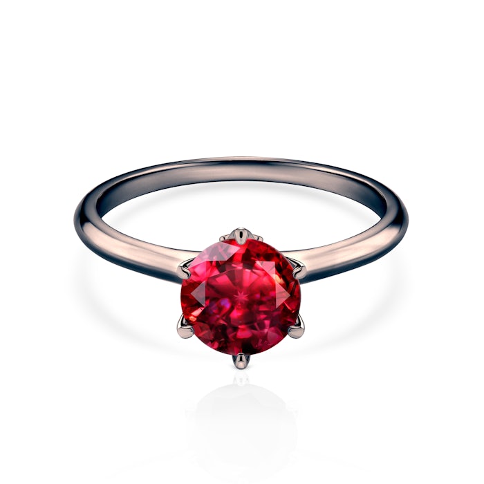 The Journey eljegyzési gyűrű: fekete arany és rubin