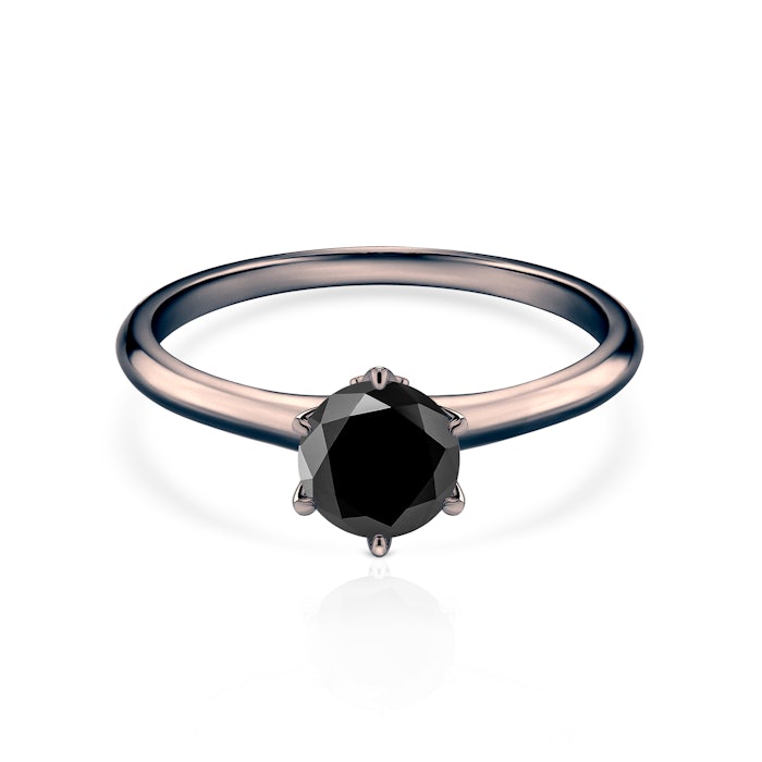 The Journey eljegyzési gyűrű: fekete arany fekete gyémánttal