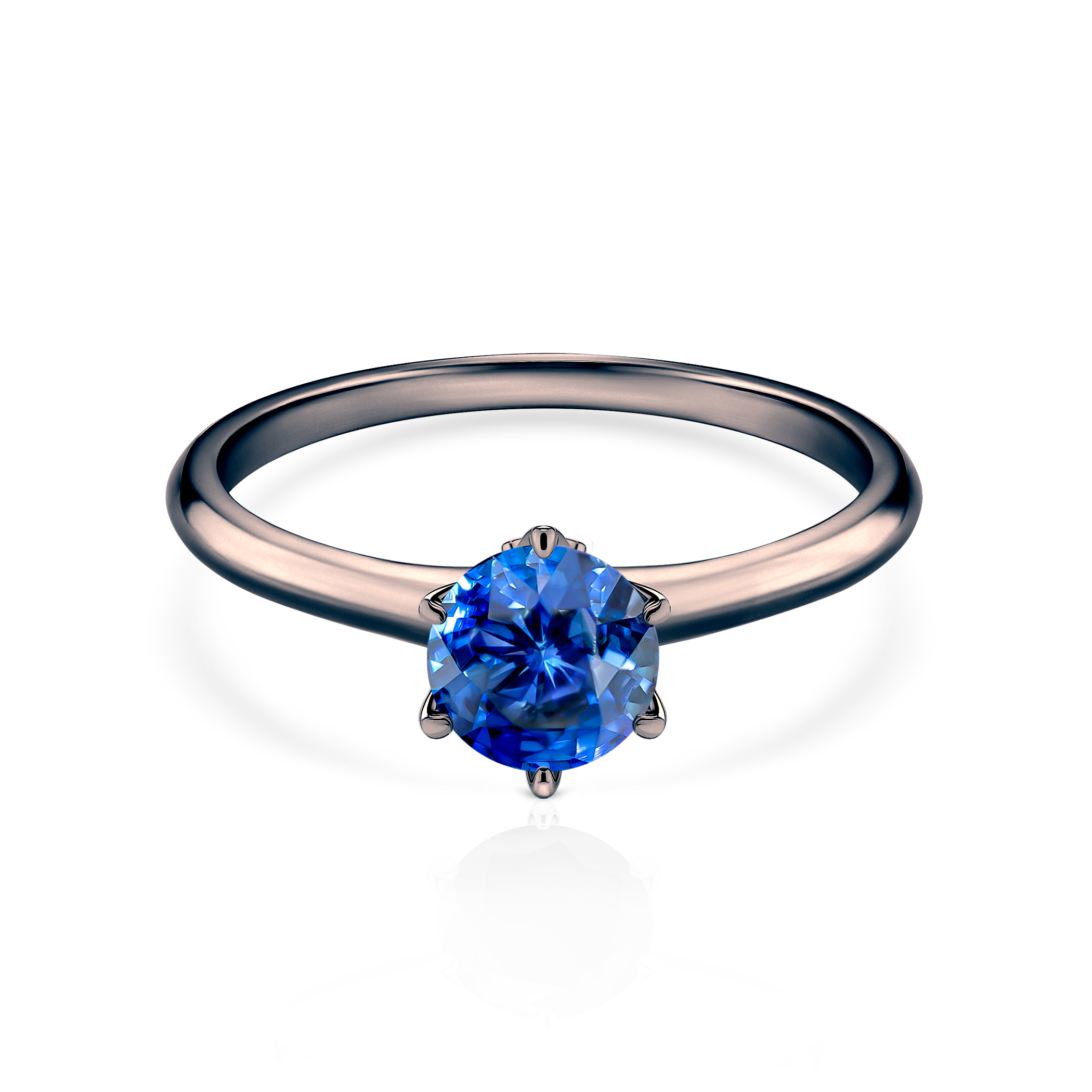 Δαχτυλίδι αρραβώνων The Journey: μαύρος χρυσός, μπλε ζαφείρι