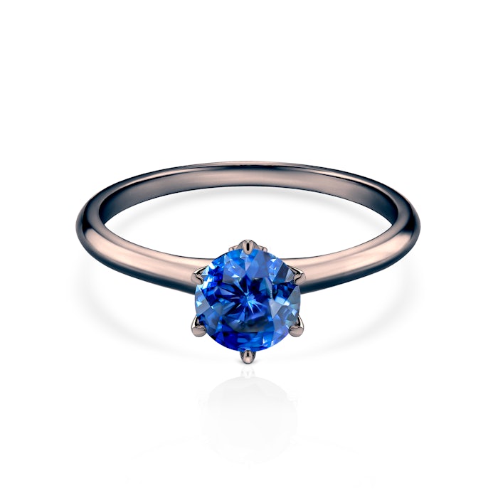 Δαχτυλίδι αρραβώνων The Journey: μαύρος χρυσός, μπλε ζαφείρι