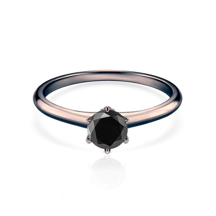 The Journey eljegyzési gyűrű: fekete arany fekete gyémánttal