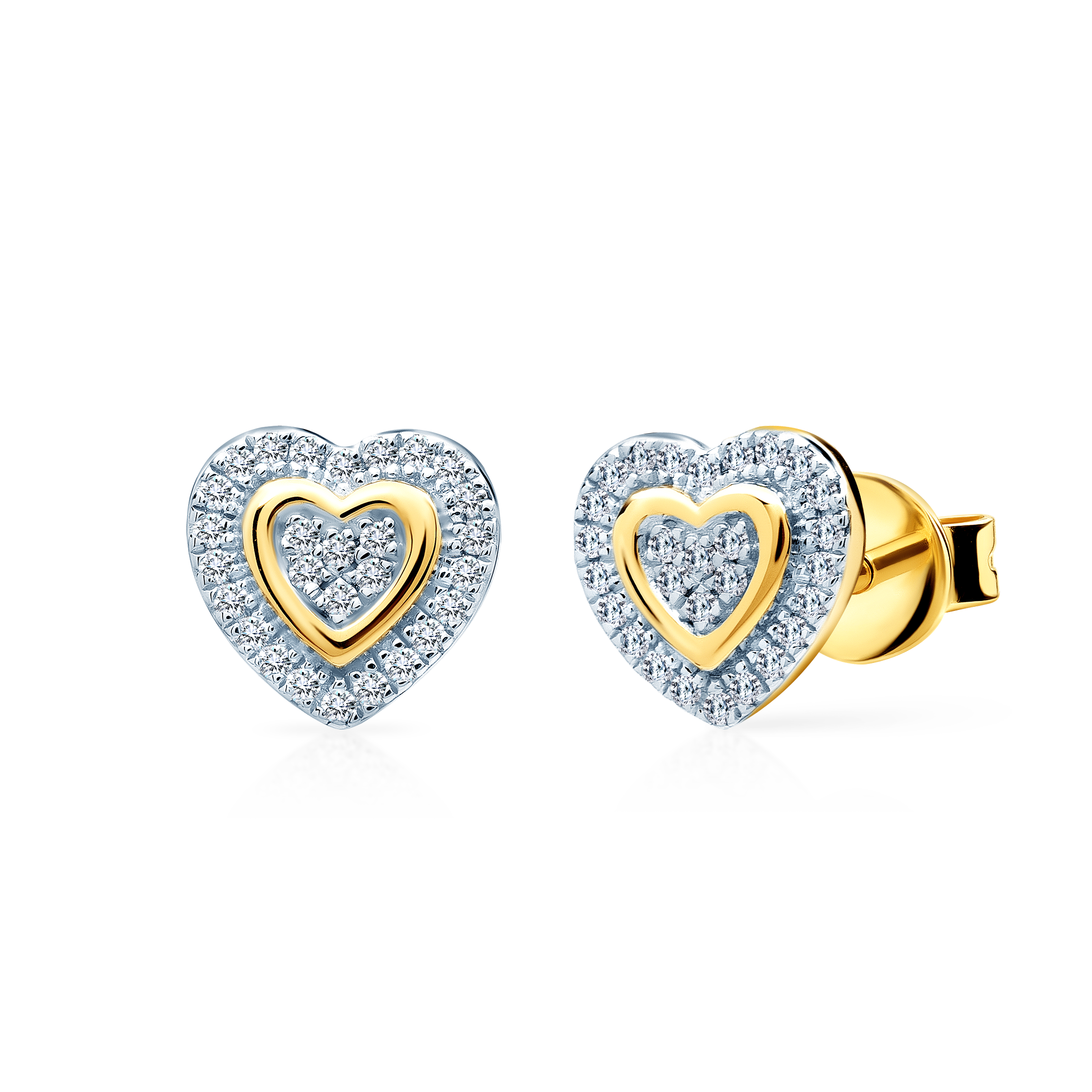 Cercei inimă SAVICKI: aur, diamante
