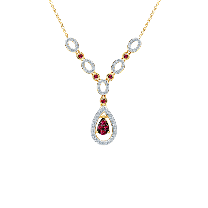 SAVICKI nyaklánc - könnyek: arany, gyémántok és rubinok