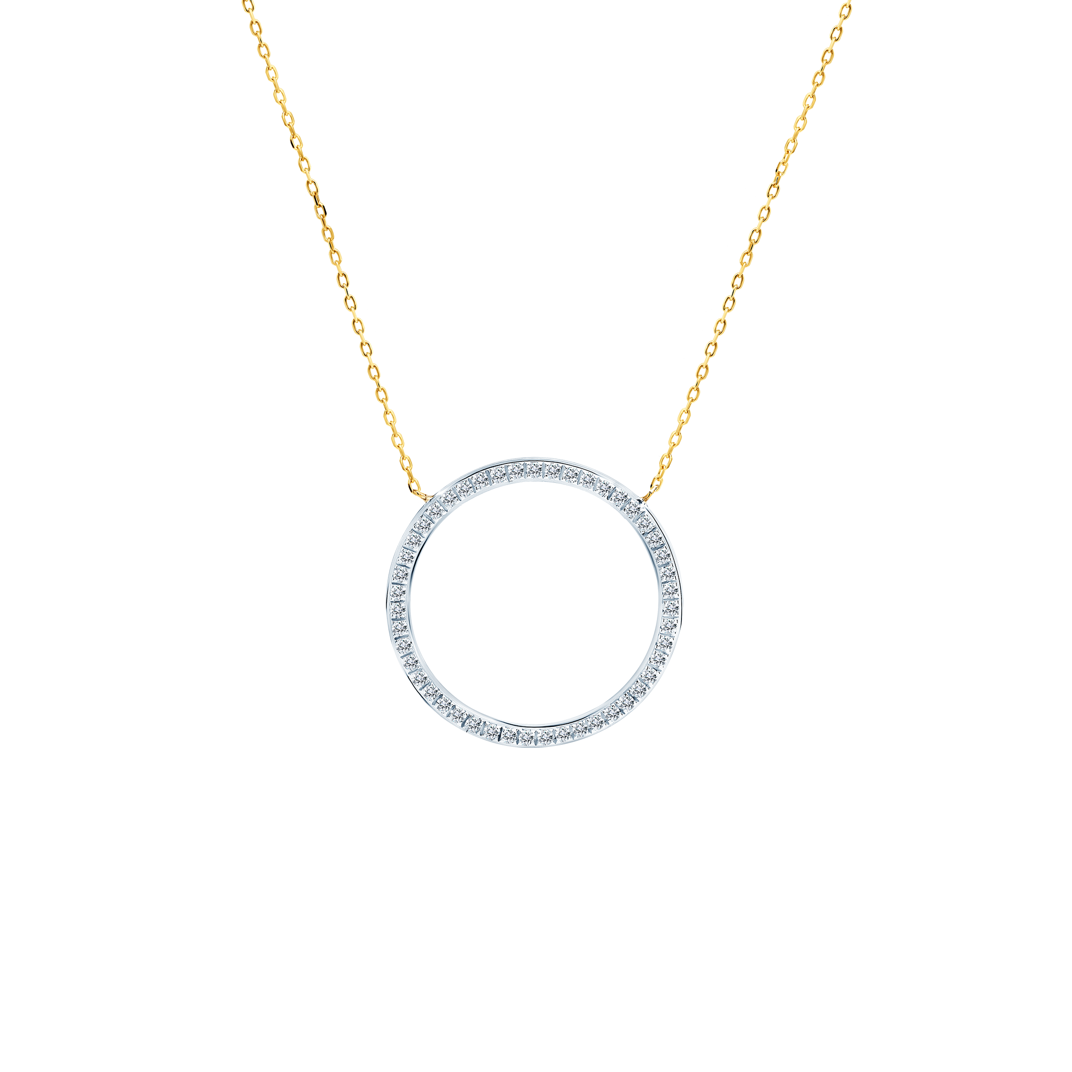 SAVICKI circle necklace: gold, diamonds