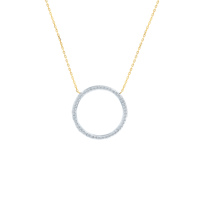 SAVICKI circle necklace: gold, diamonds