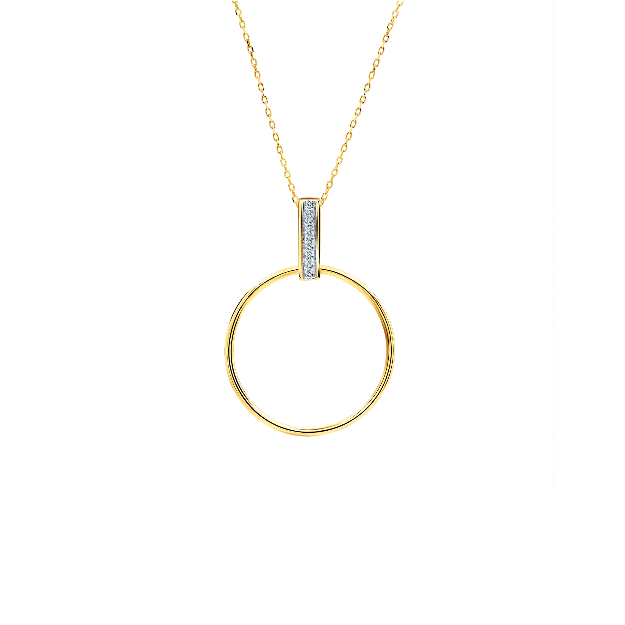 SAVICKI circle necklace: gold, diamonds