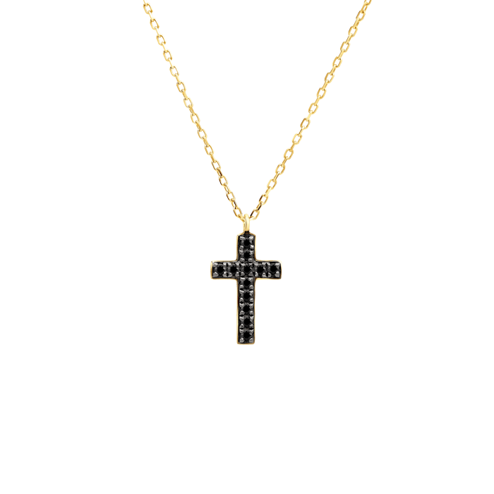 SAVICKI keresztes karkötő: arany fekete gyémántokkal