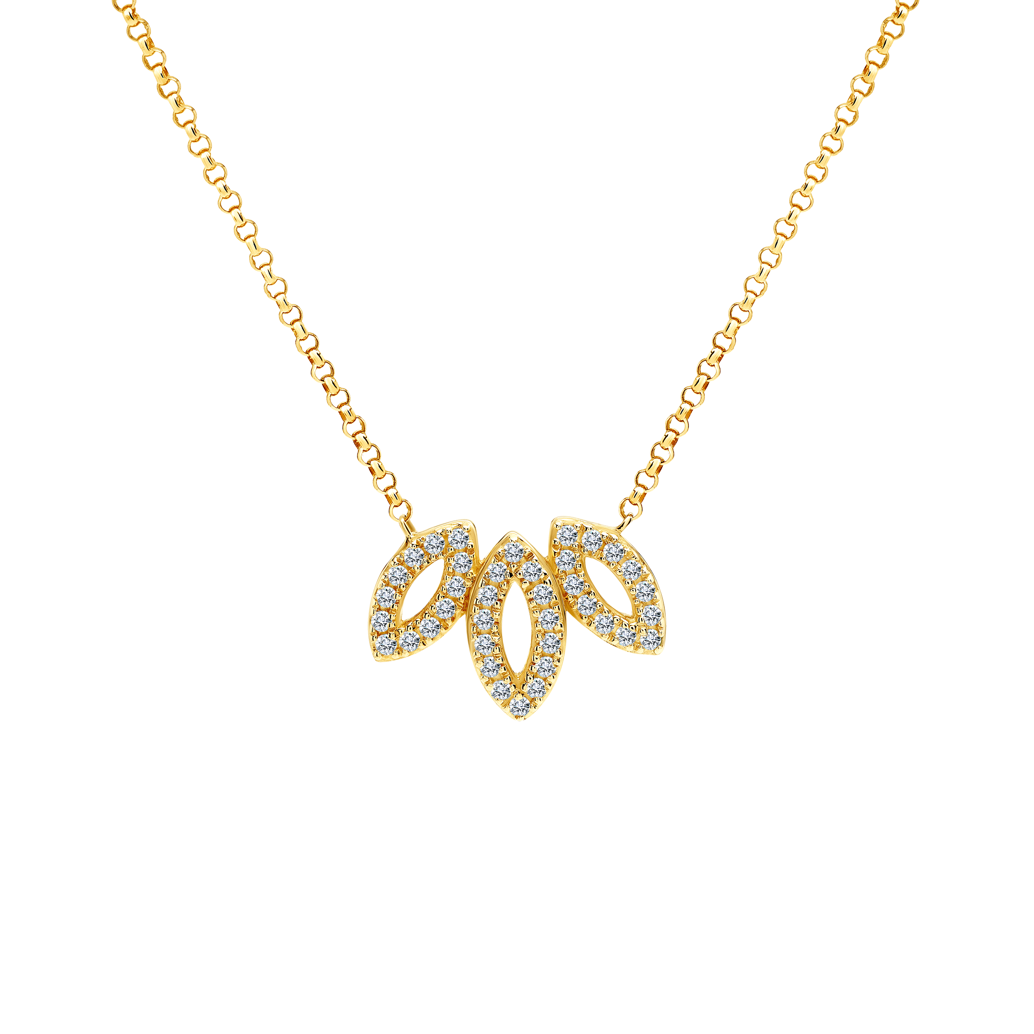 Κολιέ SAVICKI με Φύλλα: χρυσό, διαμάντια