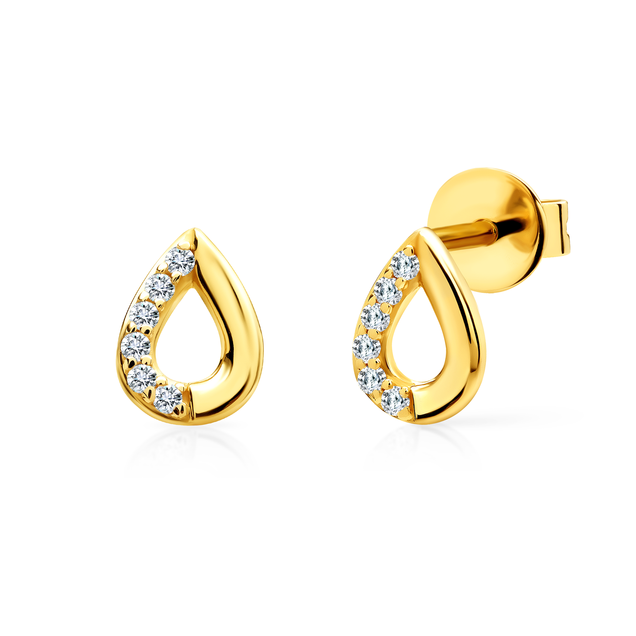 SAVICKI teardrop earrings: gold, diamonds