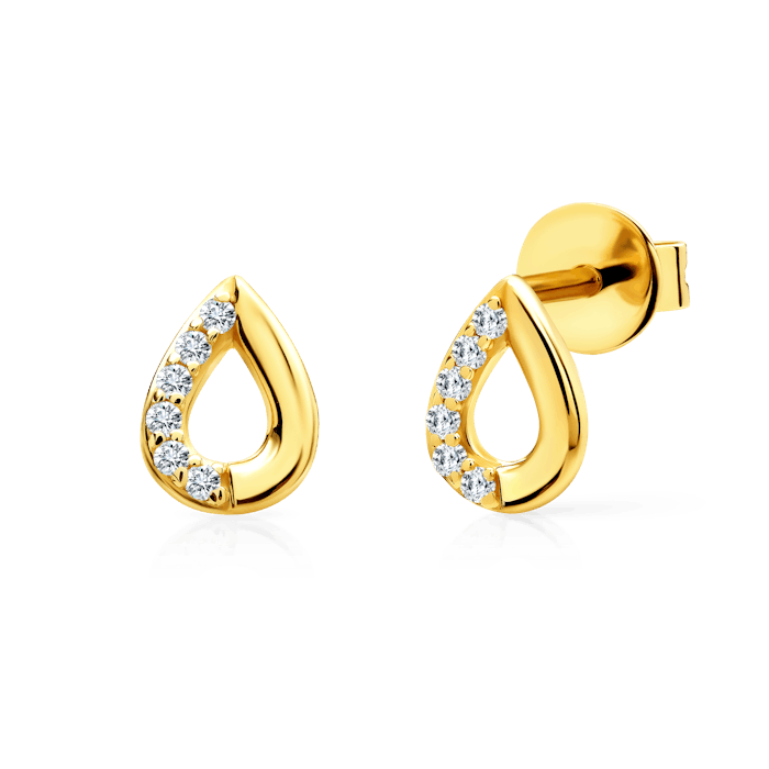 SAVICKI fülbevaló - könnyek: arany és gyémántok