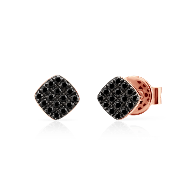 SAVICKI fülbevaló: rózsaarany fekete gyémántokkal