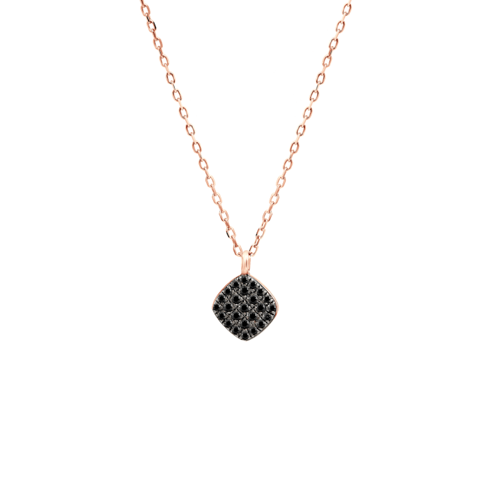 SAVICKI nyaklánc: rózsaarany fekete gyémántokkal