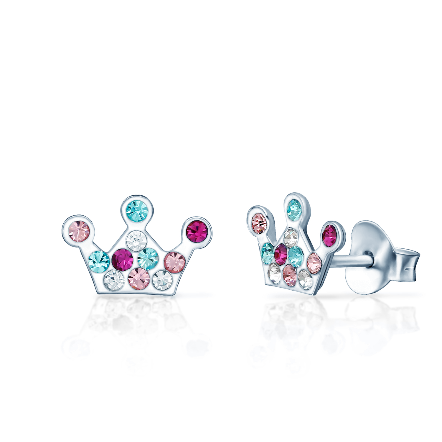 SAVICKI Crown earrings: silver, cubic zirconia
