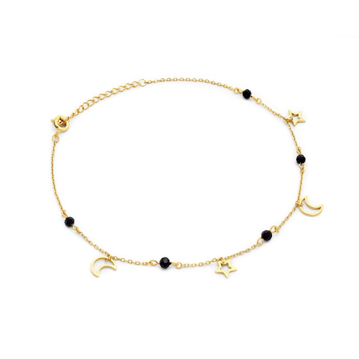 SAVICKI bokalánc - Hold és csillagok: aranyozott ezüst