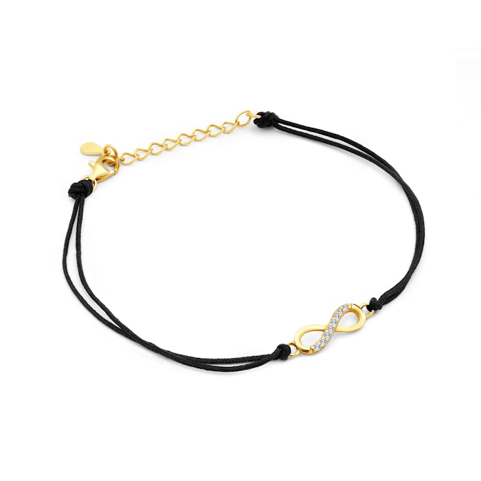 SAVICKI karkötő végtelen jellel: aranyozott ezüst cirkóniával