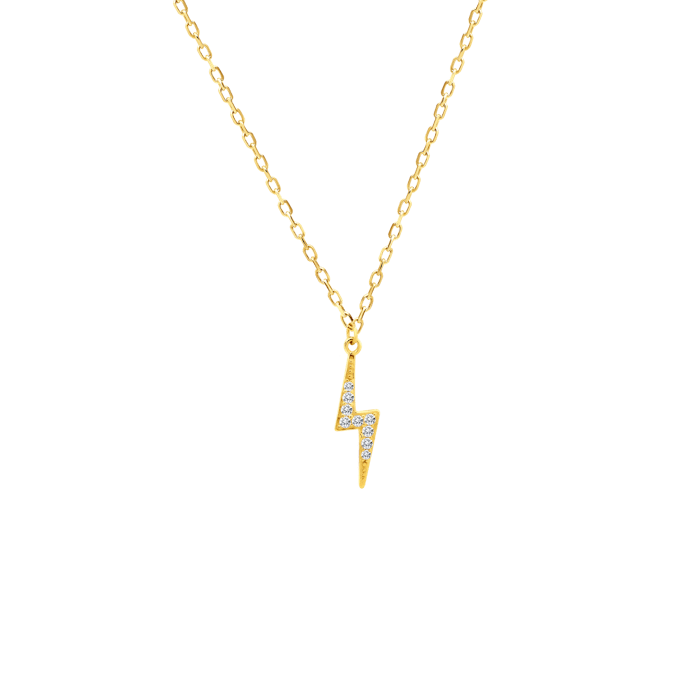 Colier tunet SAVICKI: argint placat cu aur, zirconiu