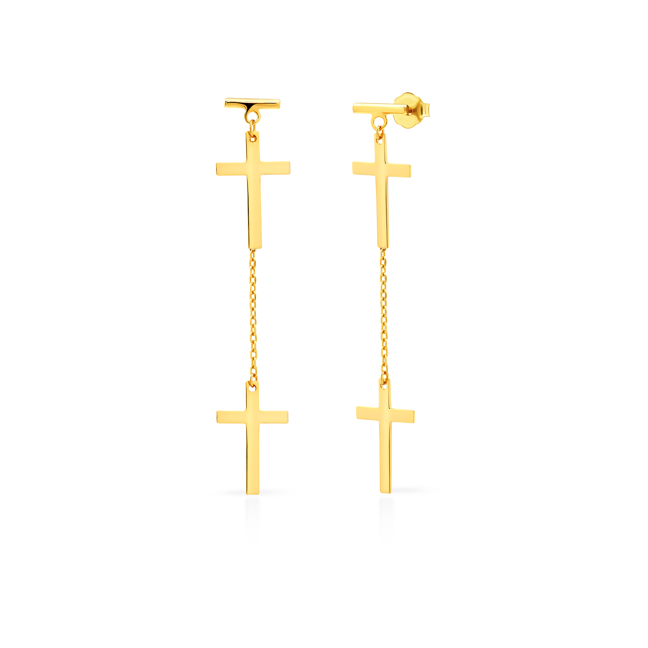 Ohrringe Kreuz Savicki: Silber Vergoldet