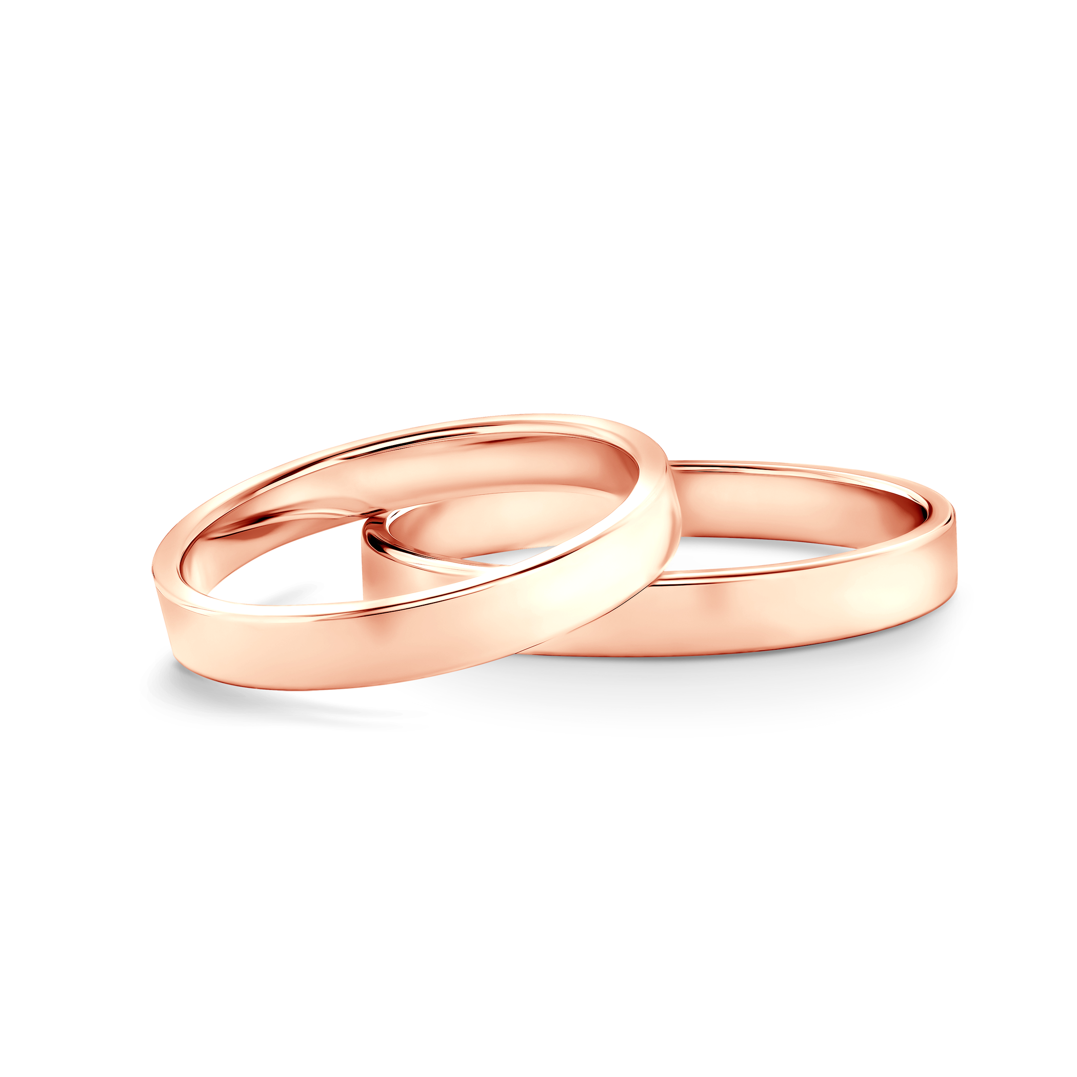 Verighete: aur roz, plate, 3 mm