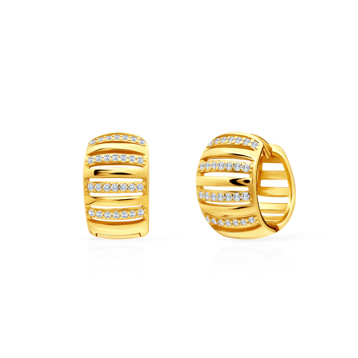 SAVICKI karikás fülbevaló: aranyozott ezüst cirkóniával