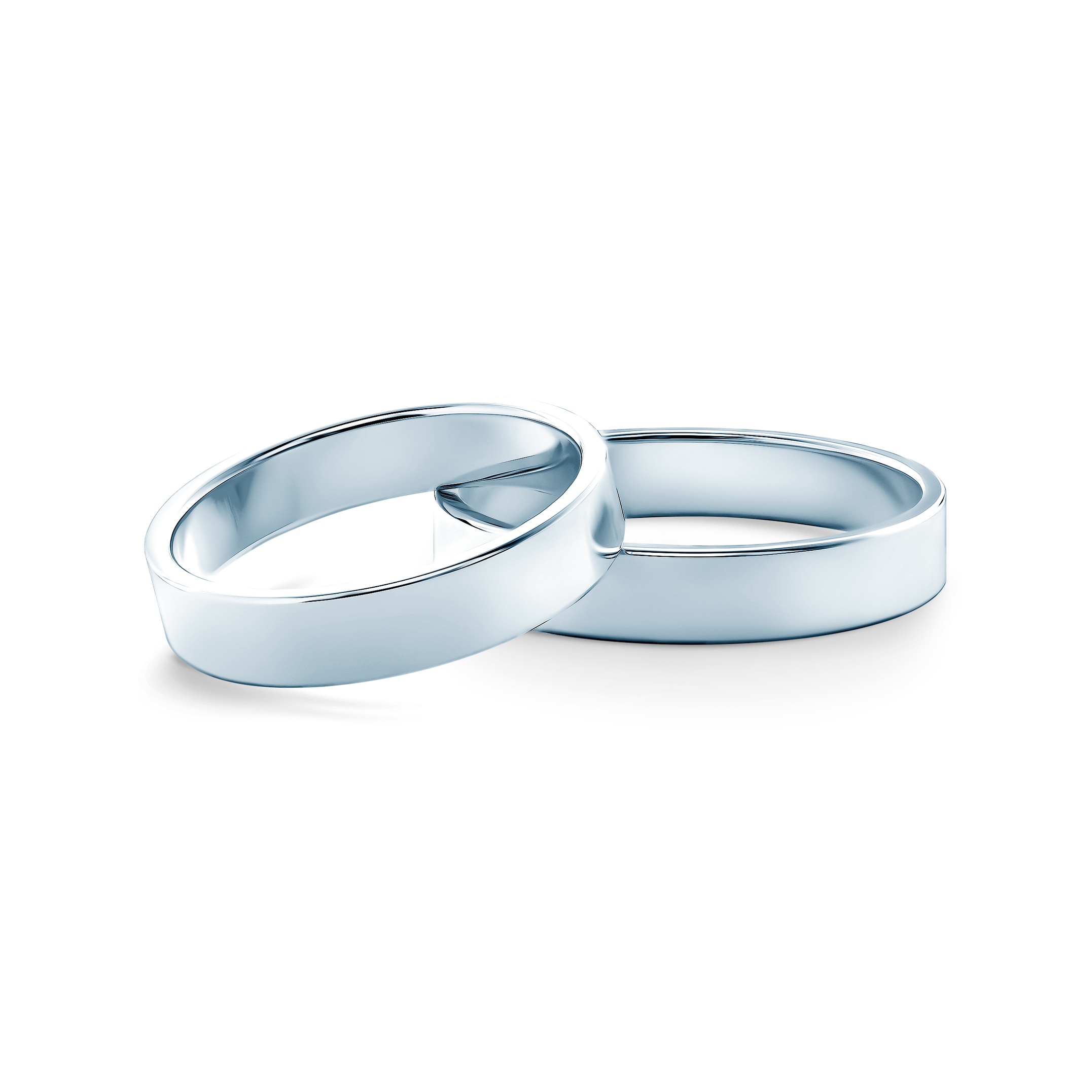 Eheringe: Weißgold, Flach, 4 mm