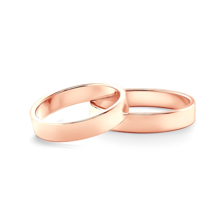 Esküvői karikagyűrűk: rózsaarany, lapos, 4 mm