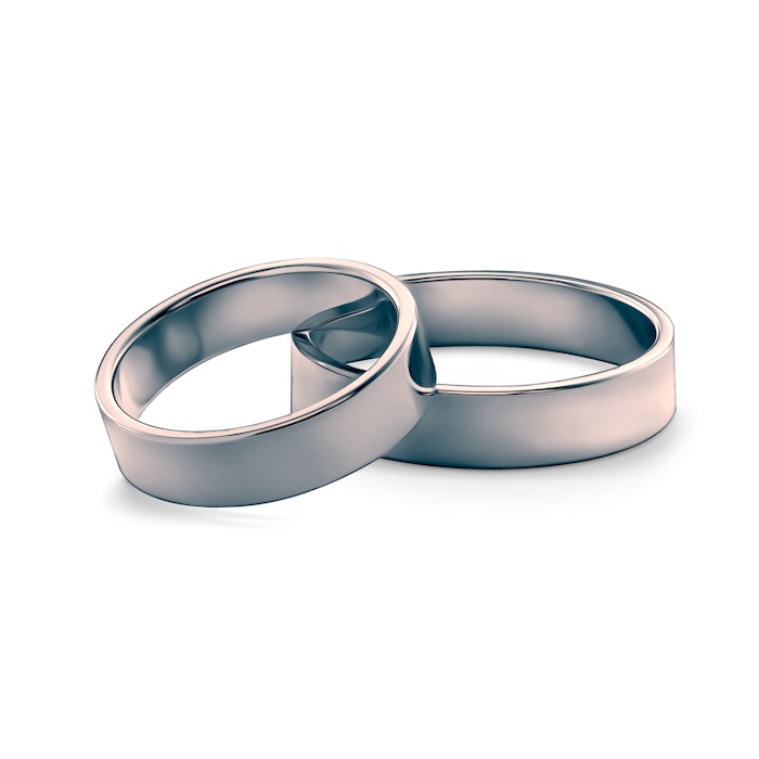 Esküvői karikagyűrűk: fekete arany, lapos, 5 mm