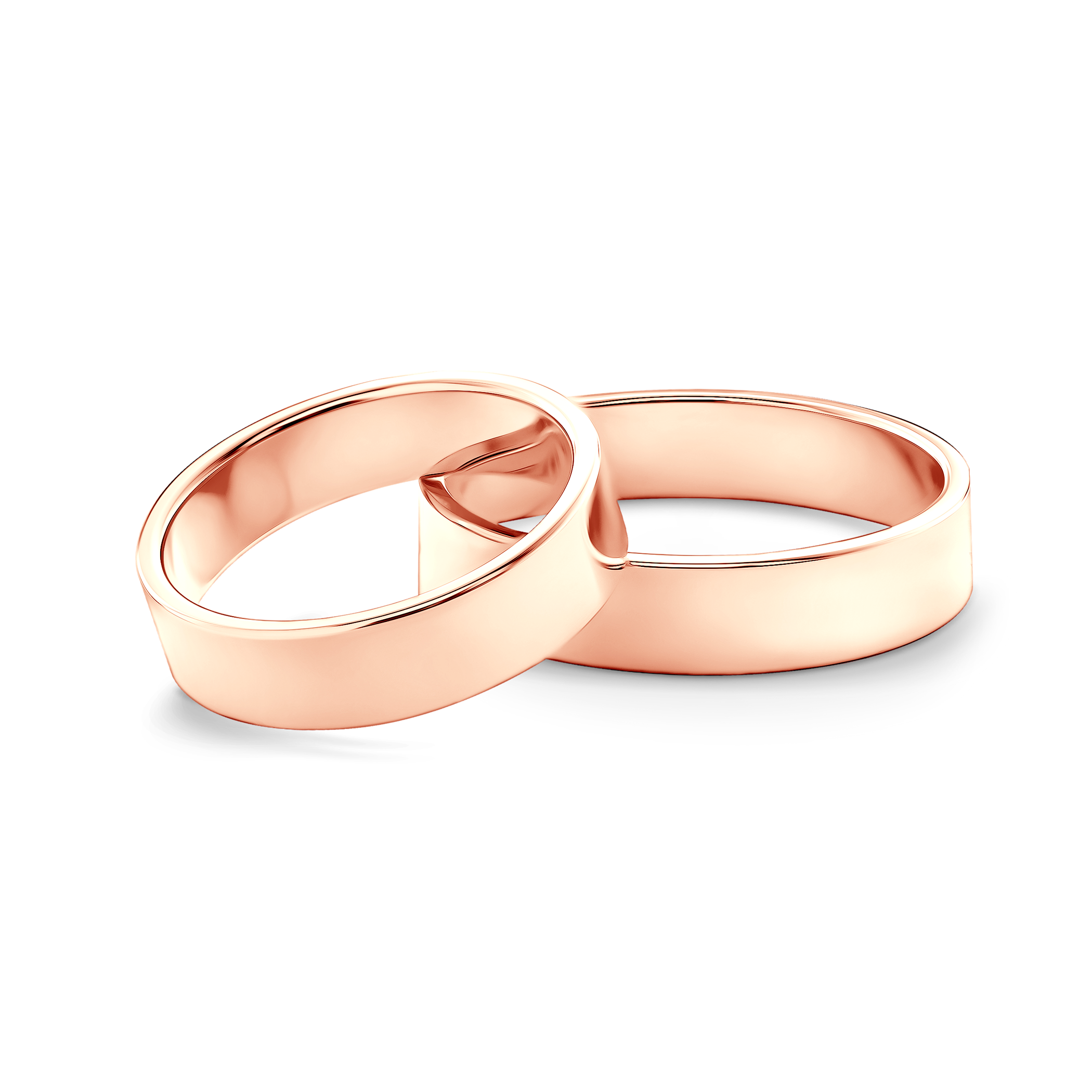 Vjenčano prstenje: ružičasto zlato, plosnato, 5 mm