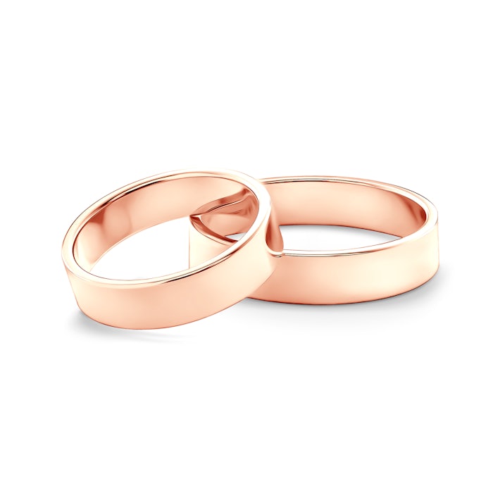 Esküvői karikagyűrűk: rózsaarany, lapos, 5 mm