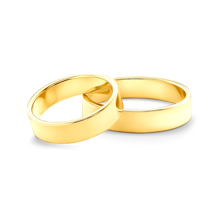 Esküvői karikagyűrűk: arany, lapos, 5 mm