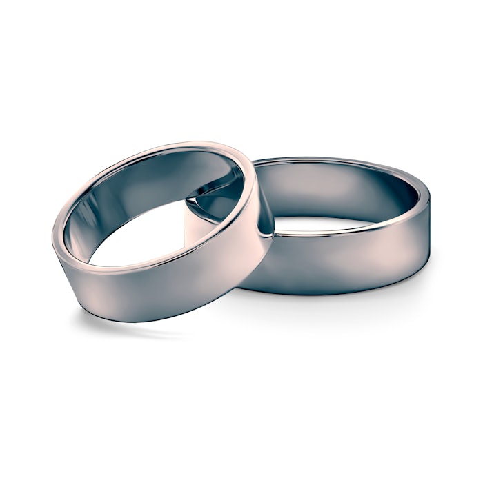 Esküvői karikagyűrűk: fekete arany, lapos, 6 mm