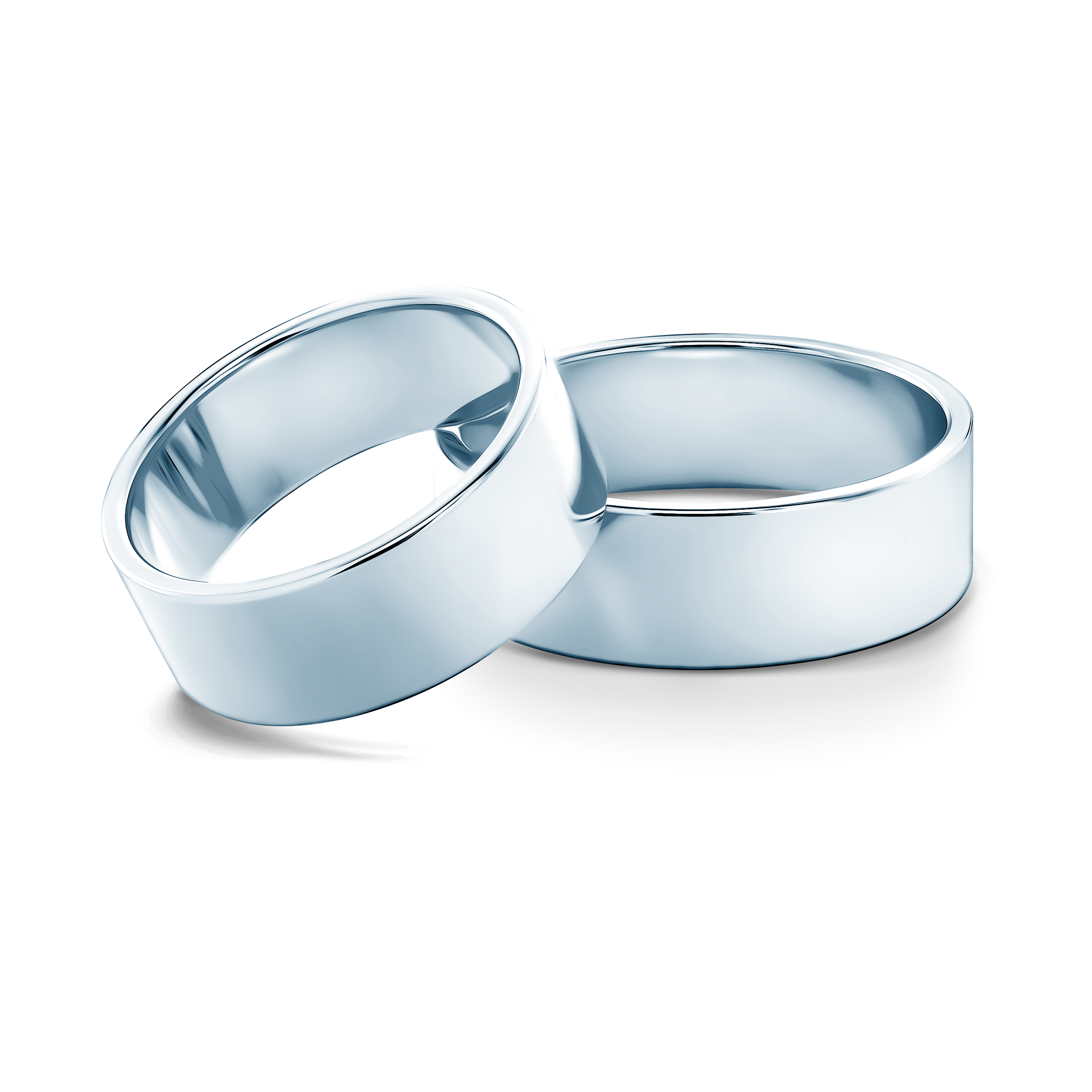 Vjenčano prstenje: bijelo zlato, plosnato, 7 mm