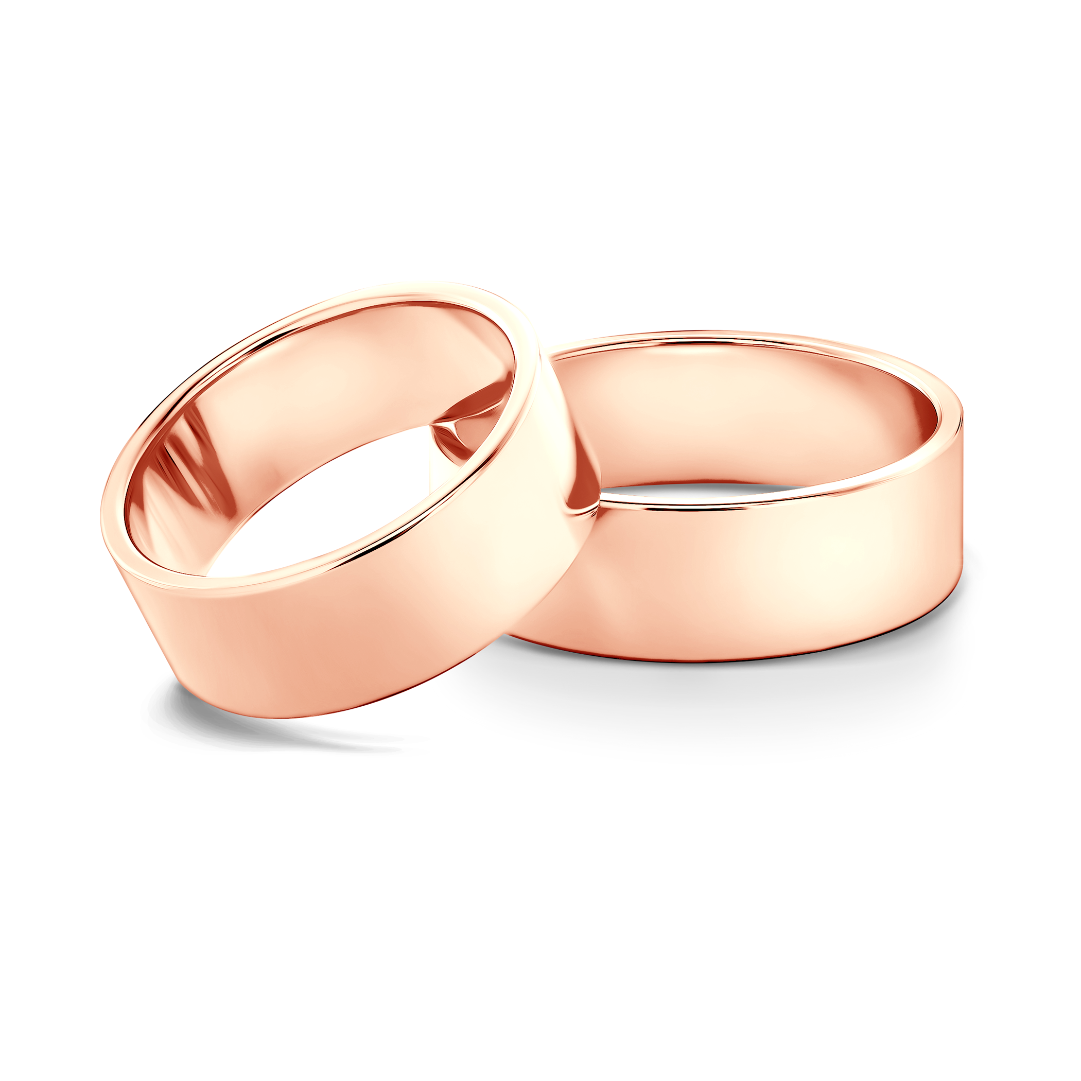 Vjenčano prstenje: ružičasto zlato, plosnato, 7 mm