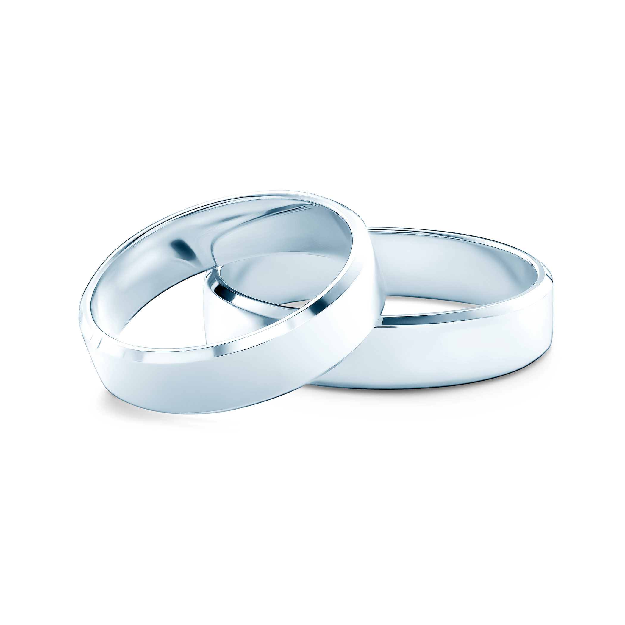 Βέρες Γάμου: λευκόχρυσο, επίπεδο σχήμα, 5 mm