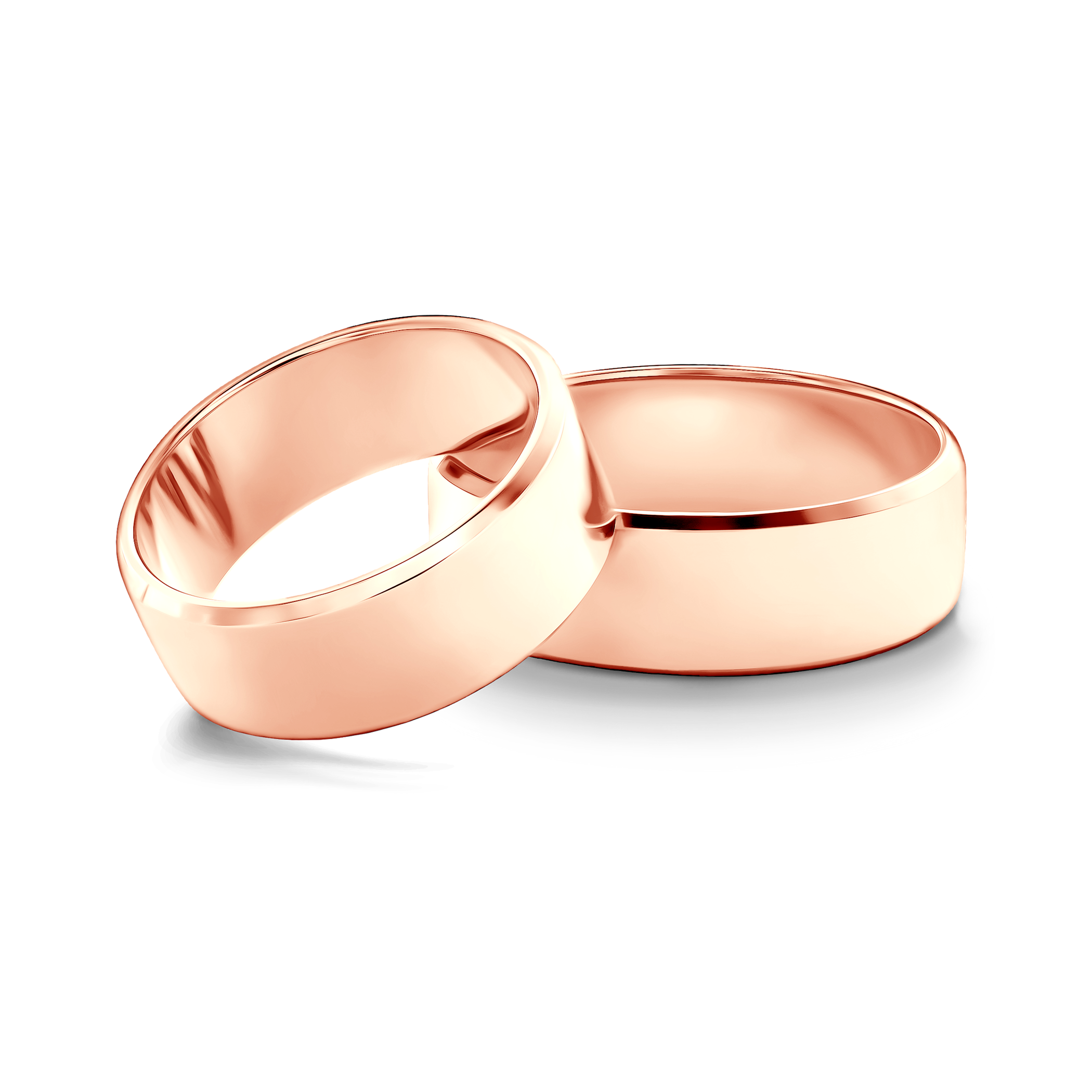 Verighete: aur roz, cu profil frezat, 7 mm