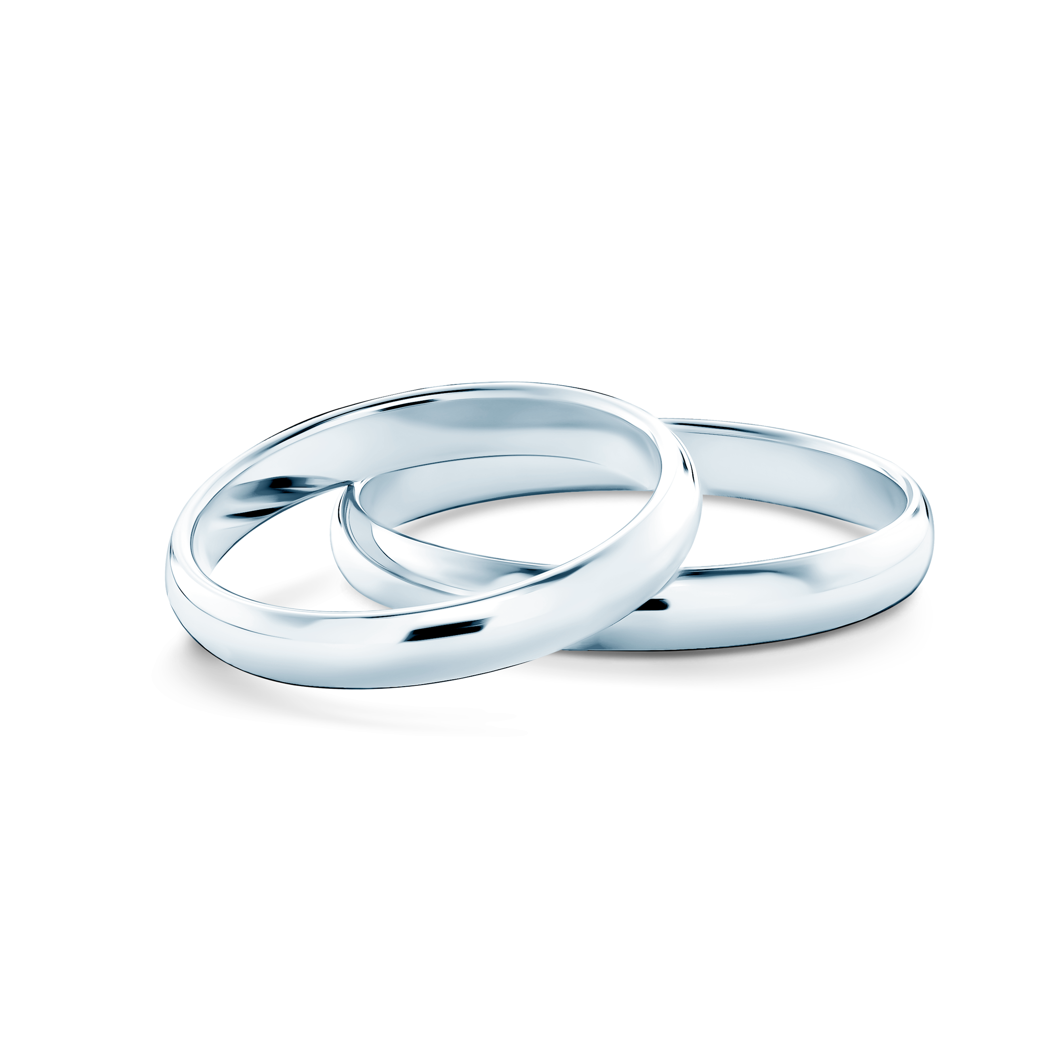 Vjenčano prstenje: bijelo zlato, poluokruglo, 3 mm