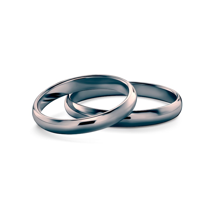 Esküvői karikagyűrűk: fekete arany, félkör, 3 mm