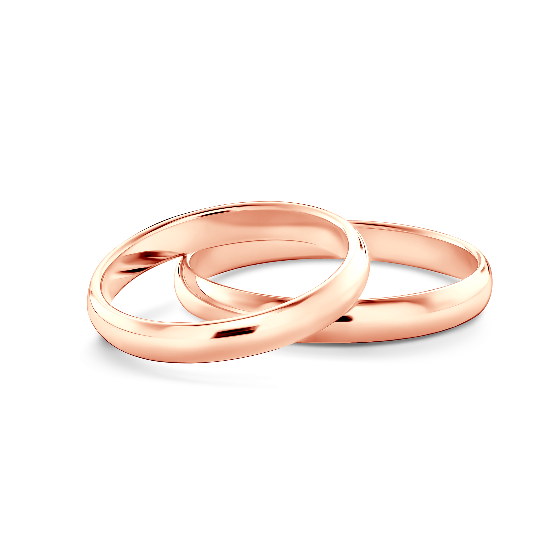 Eheringe: Roségold, Halbrund, 3 mm