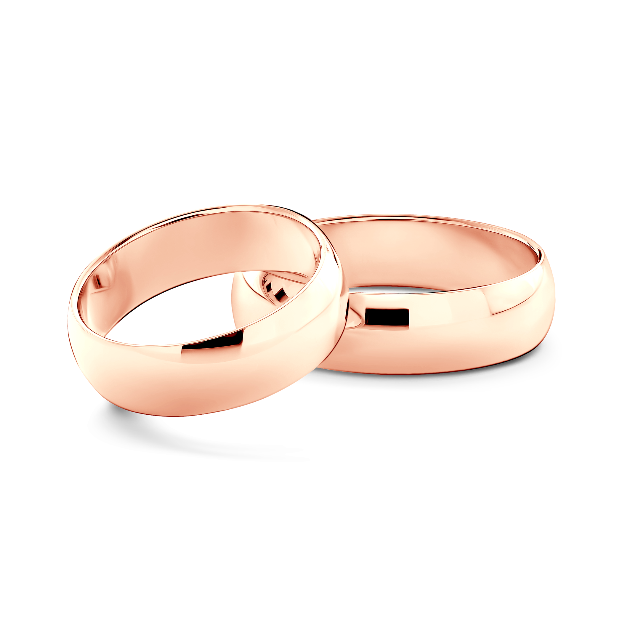 Vjenčano prstenje: ružičasto zlato, poluokruglo, 6 mm