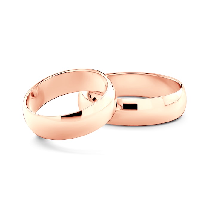 Vjenčano prstenje: ružičasto zlato, poluokruglo, 6 mm