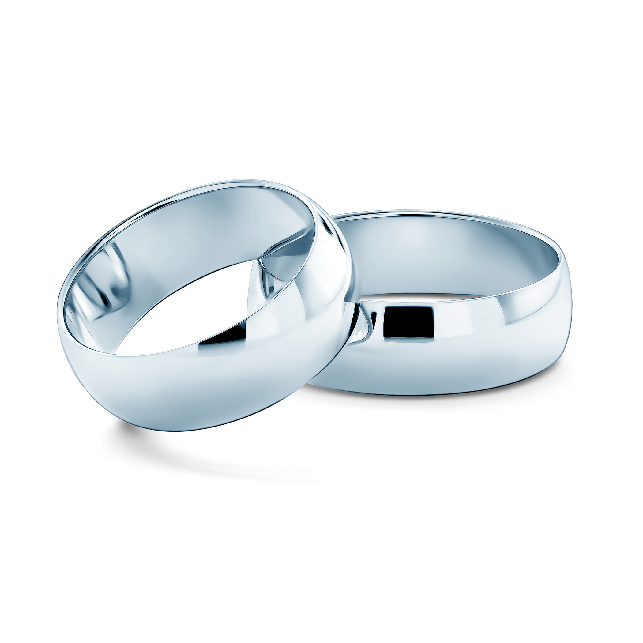 Vjenčano prstenje: bijelo zlato, poluokruglo, 7 mm