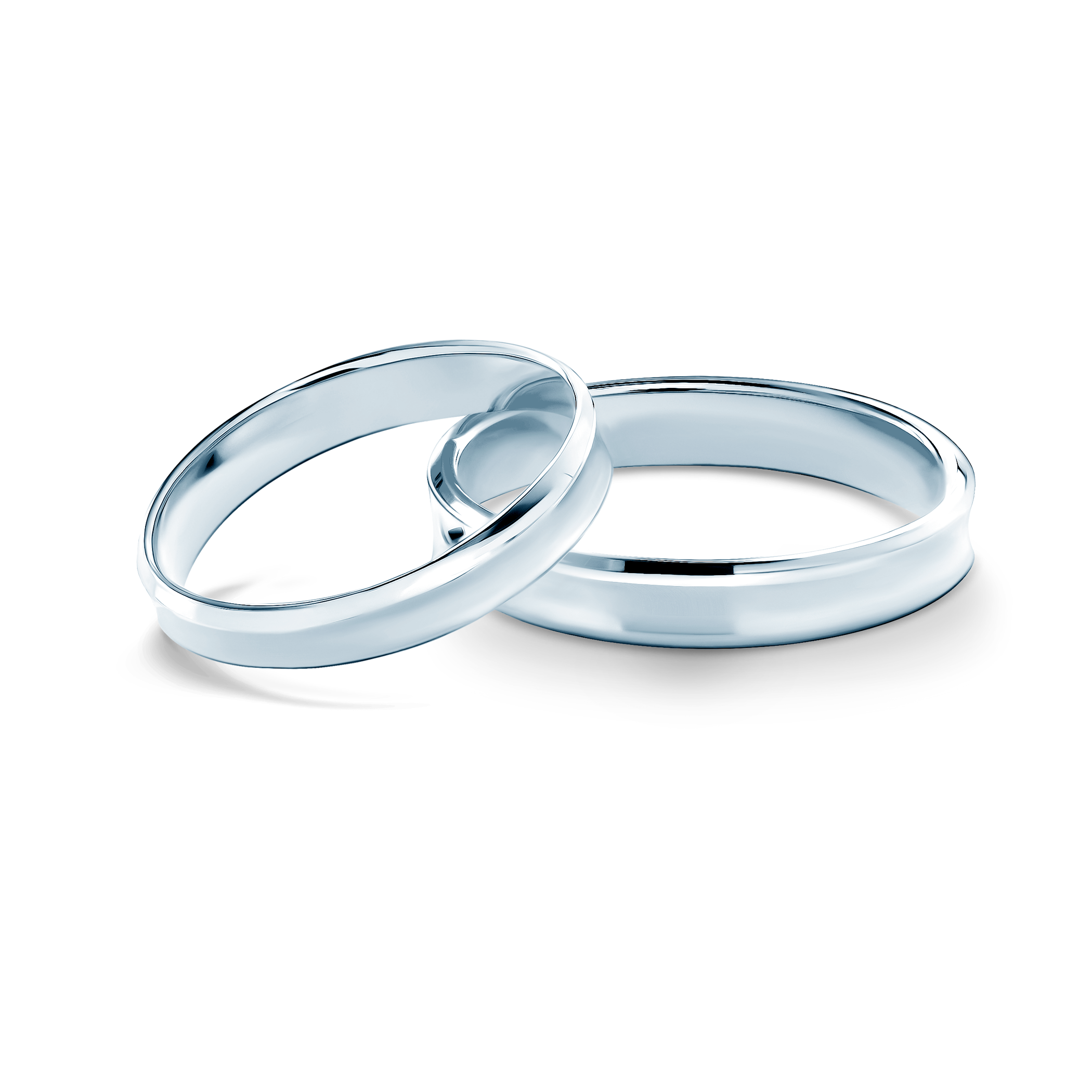 Vjenčano prstenje: bijelo zlato, konkavno, 3 mm