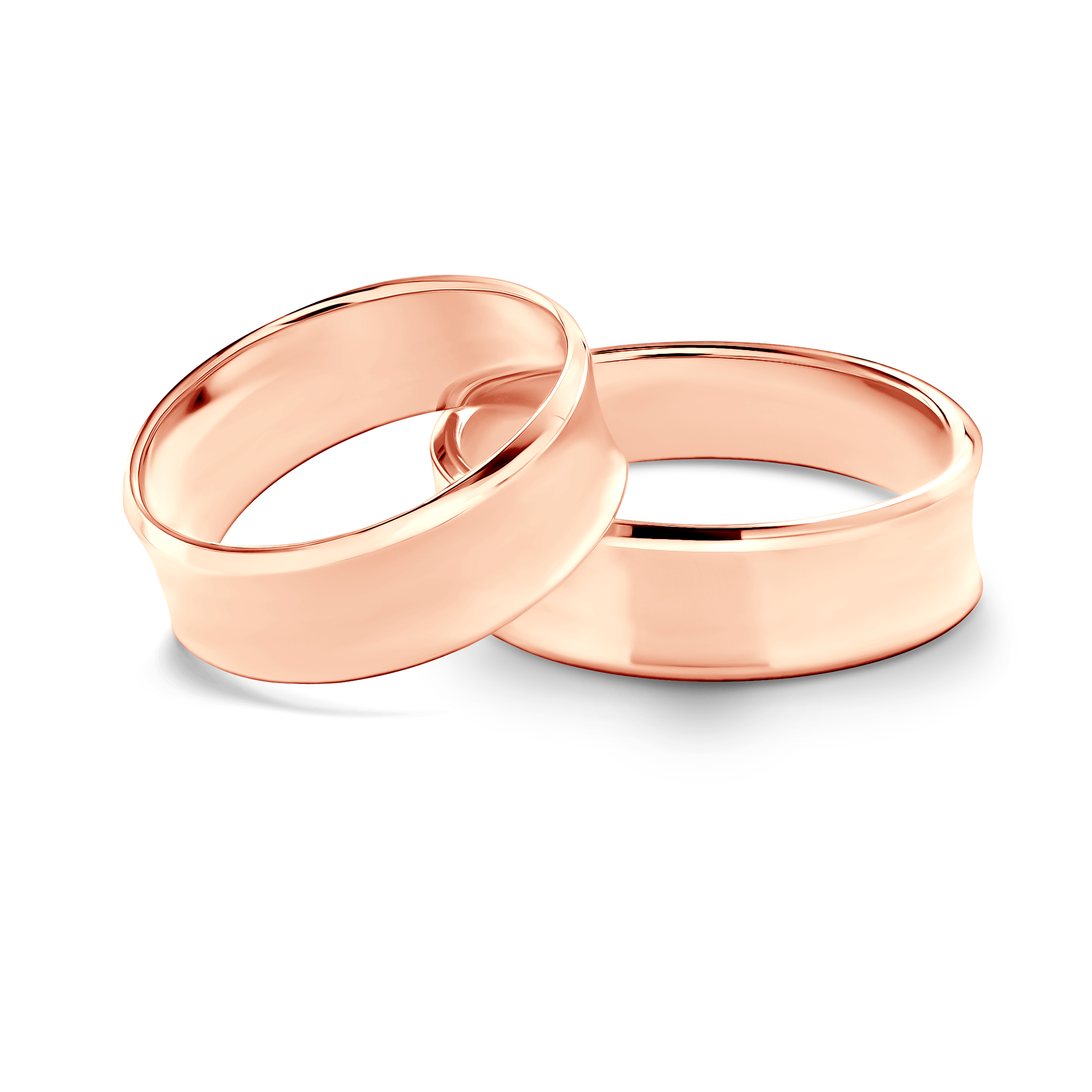 Βέρες Γάμου: ροζ χρυσό, Κοίλες, 6 mm