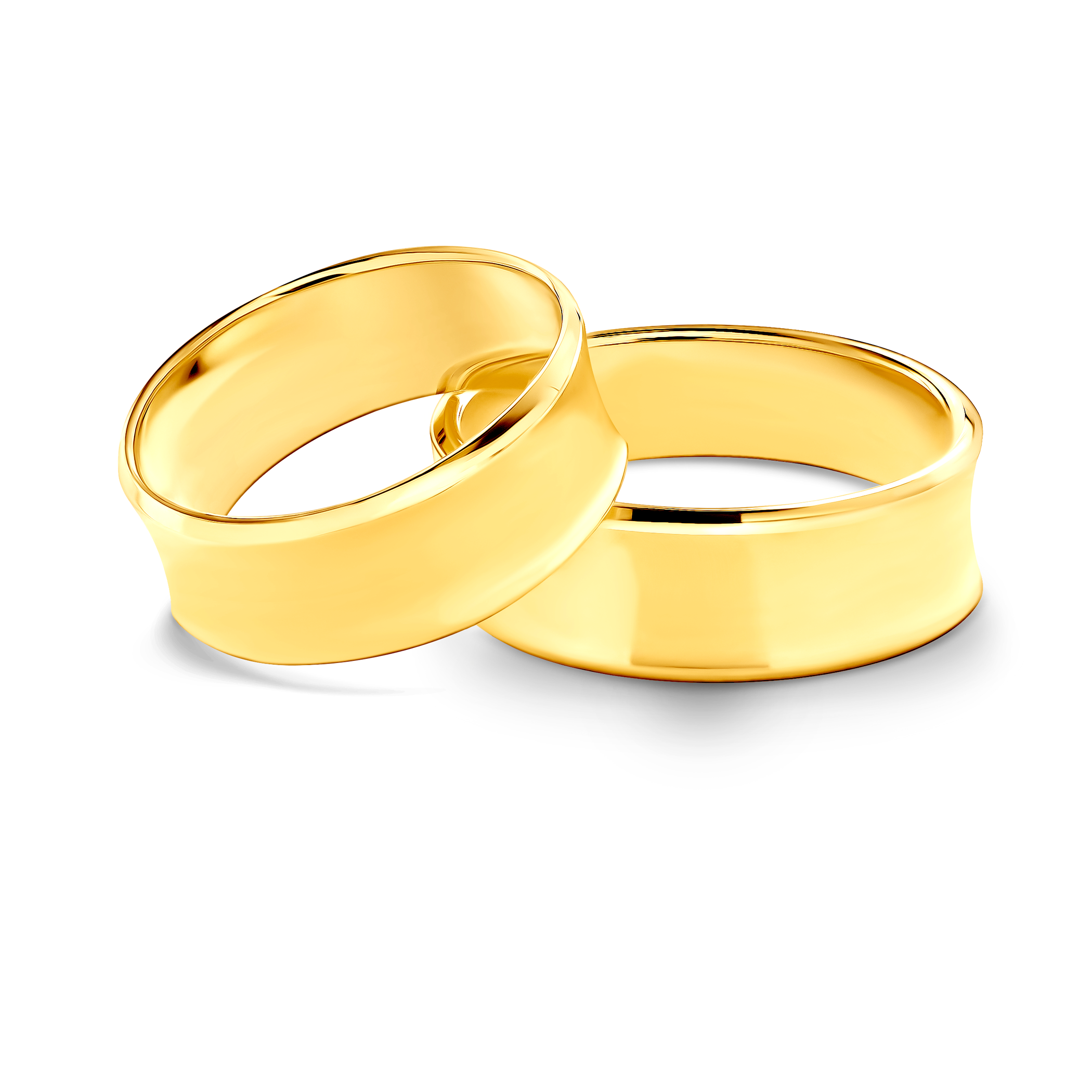 Wedding Rings: gold, Concaved, 7 mm
