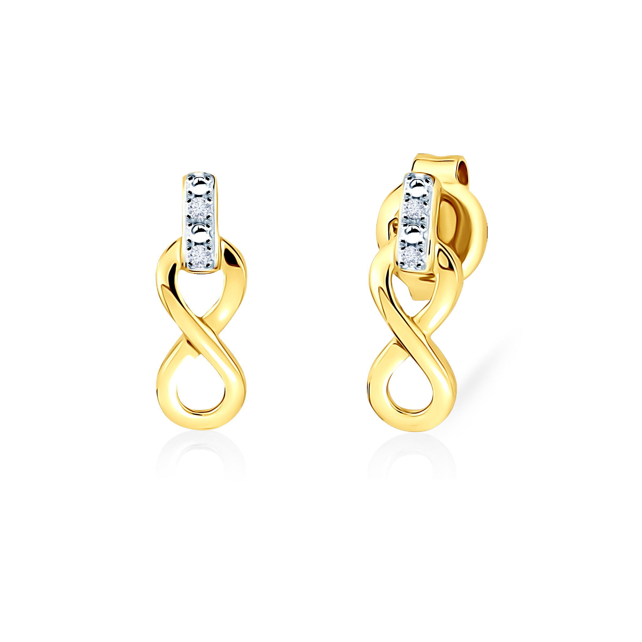 Σκουλαρίκια SAVICKI με Άπειρο: χρυσό, διαμάντια