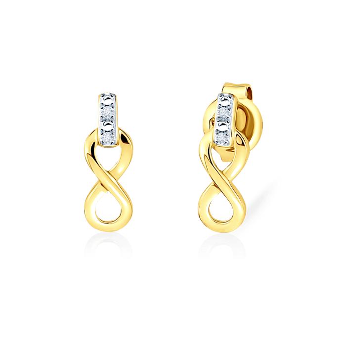 SAVICKI infinity earrings: gold, diamonds