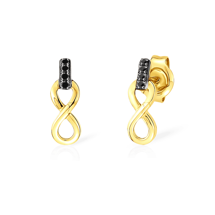 SAVICKI végtelen jeles fülbevaló: arany fekete gyémántokkal