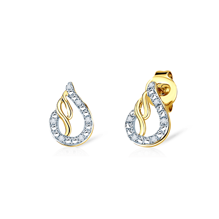 SAVICKI fülbevaló - könnyek: arany és gyémántok