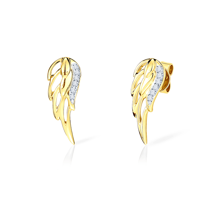 Cercei aripi SAVICKI: aur, diamante