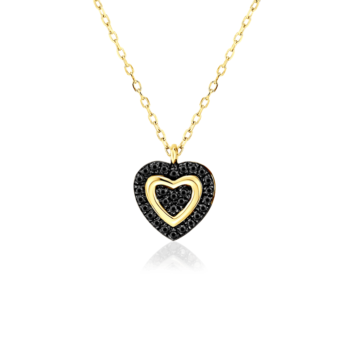 SAVICKI karkötő - szív: arany fekete gyémántokkal